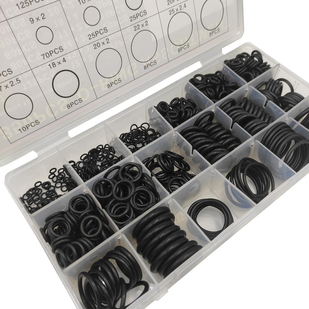 850pcs O-ring Set, Black Leather Ring, Sealing Ring, O-ring, High Temperature and Pressure Resistant Ring Set