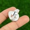 925 Sterling Silver Natural Silver Leaf Jasper Bezel Promise Mother Ring Jewelry