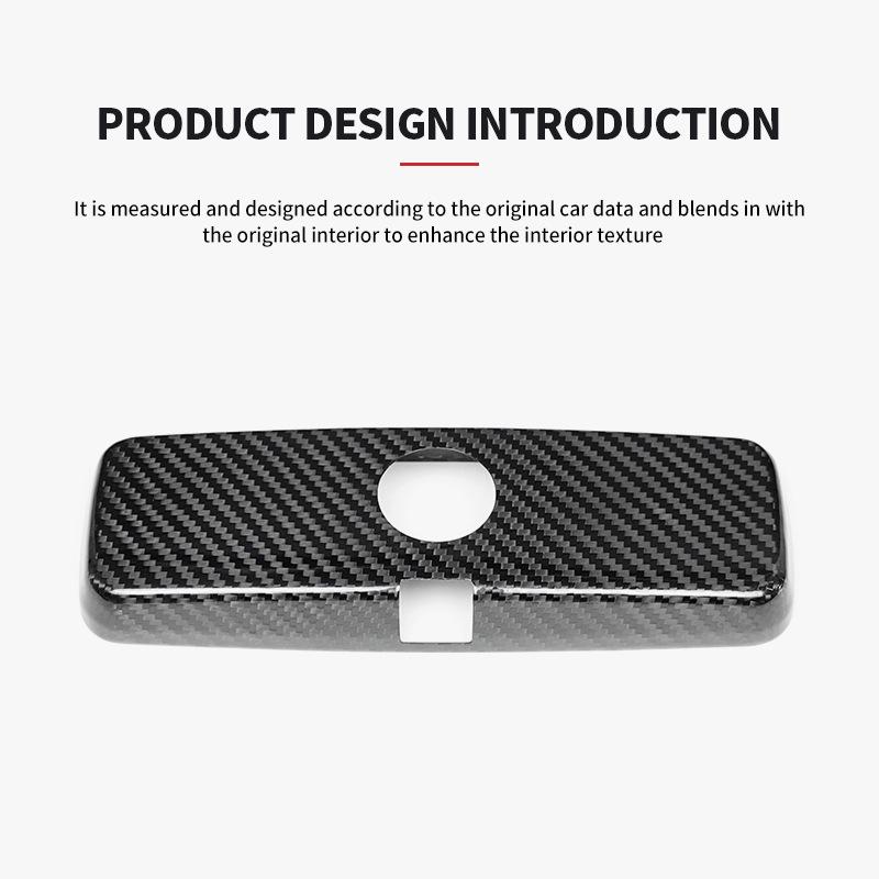 Fiat 500 Abarth Carbon Fiber Rearview Mirror Cover - Interior Decorative Accessory