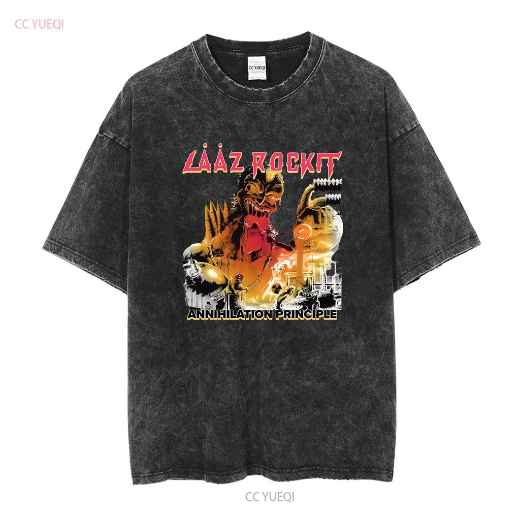 Laaz Rockit Band Bílé tričko Všechny velikosti S 5XL T2094 vintage Vyprané Měkké s potiskem Univerzální Prodyšné Pohodlné Ležérní pánské