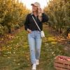 Women's Plaid Collared Pullover Sweatshirt Loose Fit Casual Fall Top