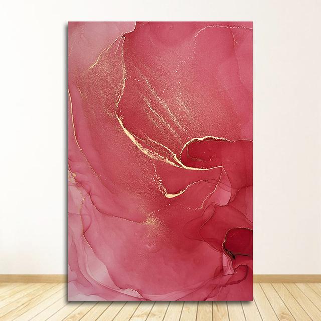 Nordic Print Scandinavian Decoration Picture Modern Abstract Beautiful Colorful Golden Petals Ink Canvas Painting Wall Art