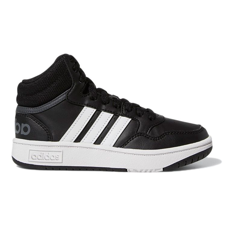 Adidas Hoops Mid J Black White Kids Sneakers Core-Black Cloud-White Grey-Six GW0402