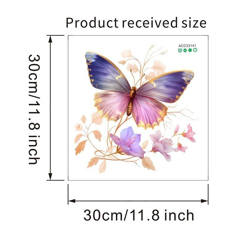 New Painted Pink Beautiful Flower Butterfly Sticker Bathroom Toilet Waterproof Toilet Lid Toilet Sticker