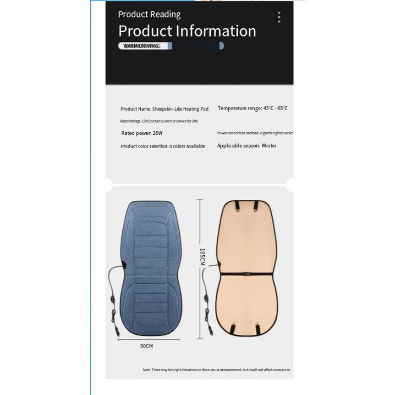 1PC Car Heating Seat Cushion USB5V Office Winter Single Seat Car Seat Electric Heating Pad 12V Truck