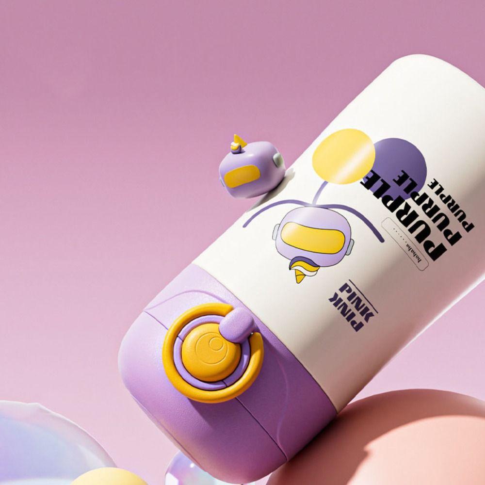 Stainless Steel Portable Straw Water Cup 400ml Vacuum Flasks Children Girls Boy