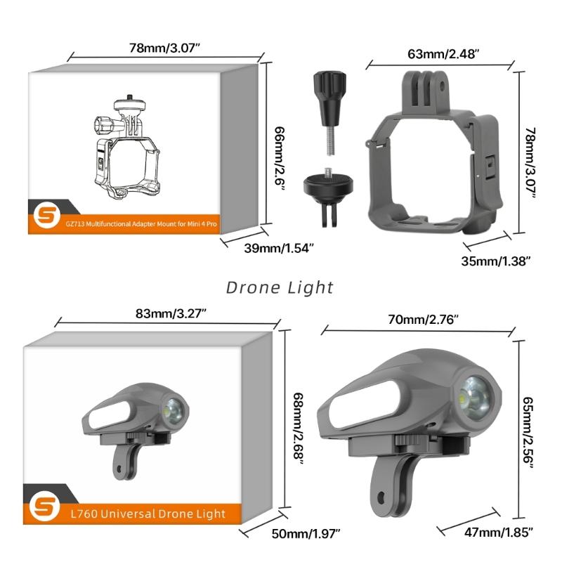 Lightweight Camera Mount Top Carry Expansion Mount Bracket for Mini 4 Pro Cameras Light Mount with 1/4Screw