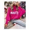 2023 gestrickte Frauen Rollkragen Fledermaus Pullover Lose Frohe Pullover Weibliche Gestrickte Hemd Jumper Elegante Winter Herbst Neue Jahr Trendy Weihnachten Pullover