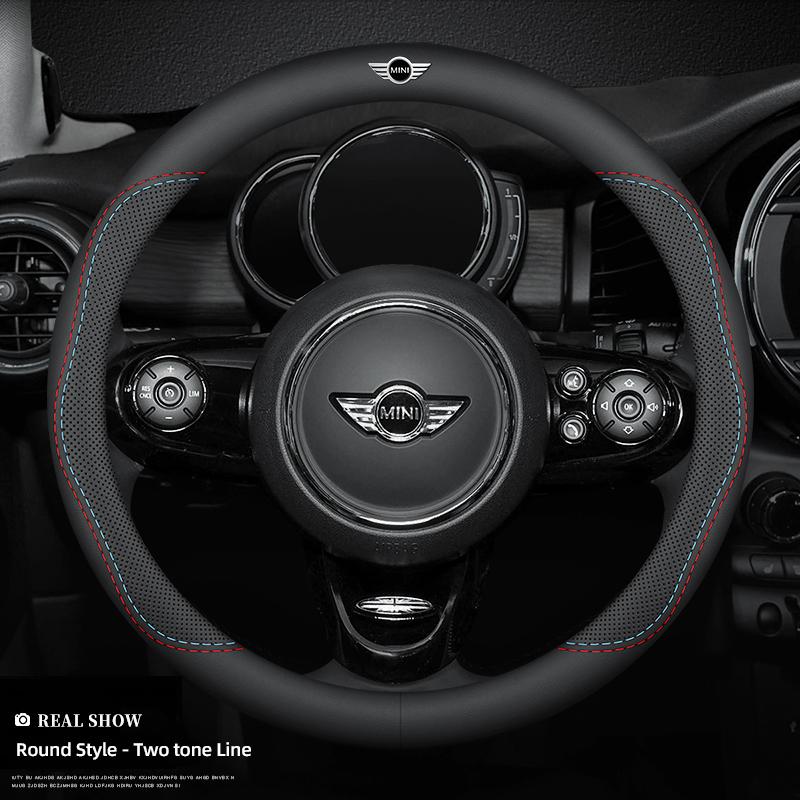 Breathable Leather Car Steering Wheel Cover Auto Accessories For MINI One Cooper JCW Countryman Clubman Cabrio Paceman Coupe