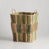 Paper Rope Laundry Basket Open-Top Handwoven Portable for Home