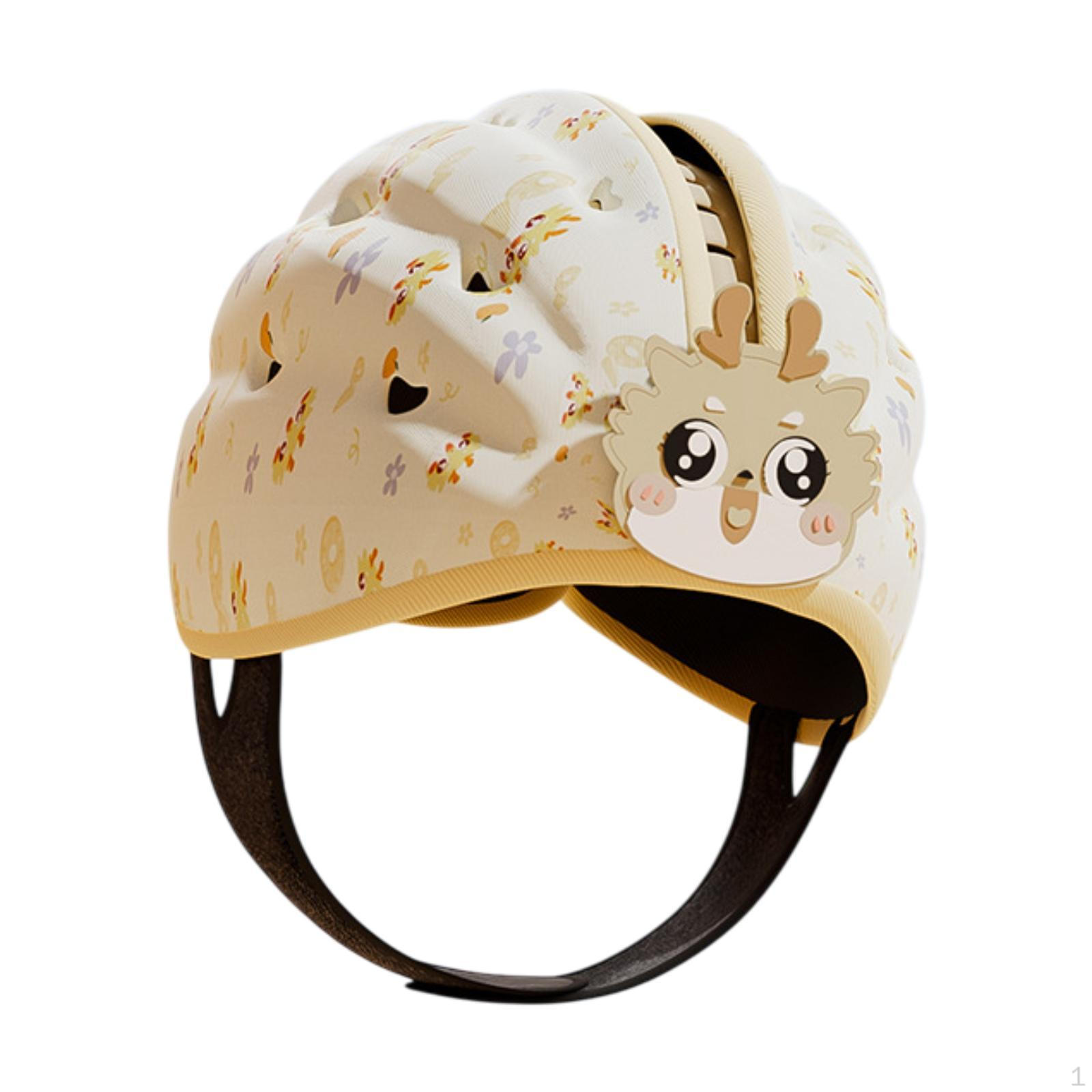 

Детская шапка-шлем всесезонная мягкая переносная защитная шапка для детей мальчиков девочек оранжевого цвета Light Brown