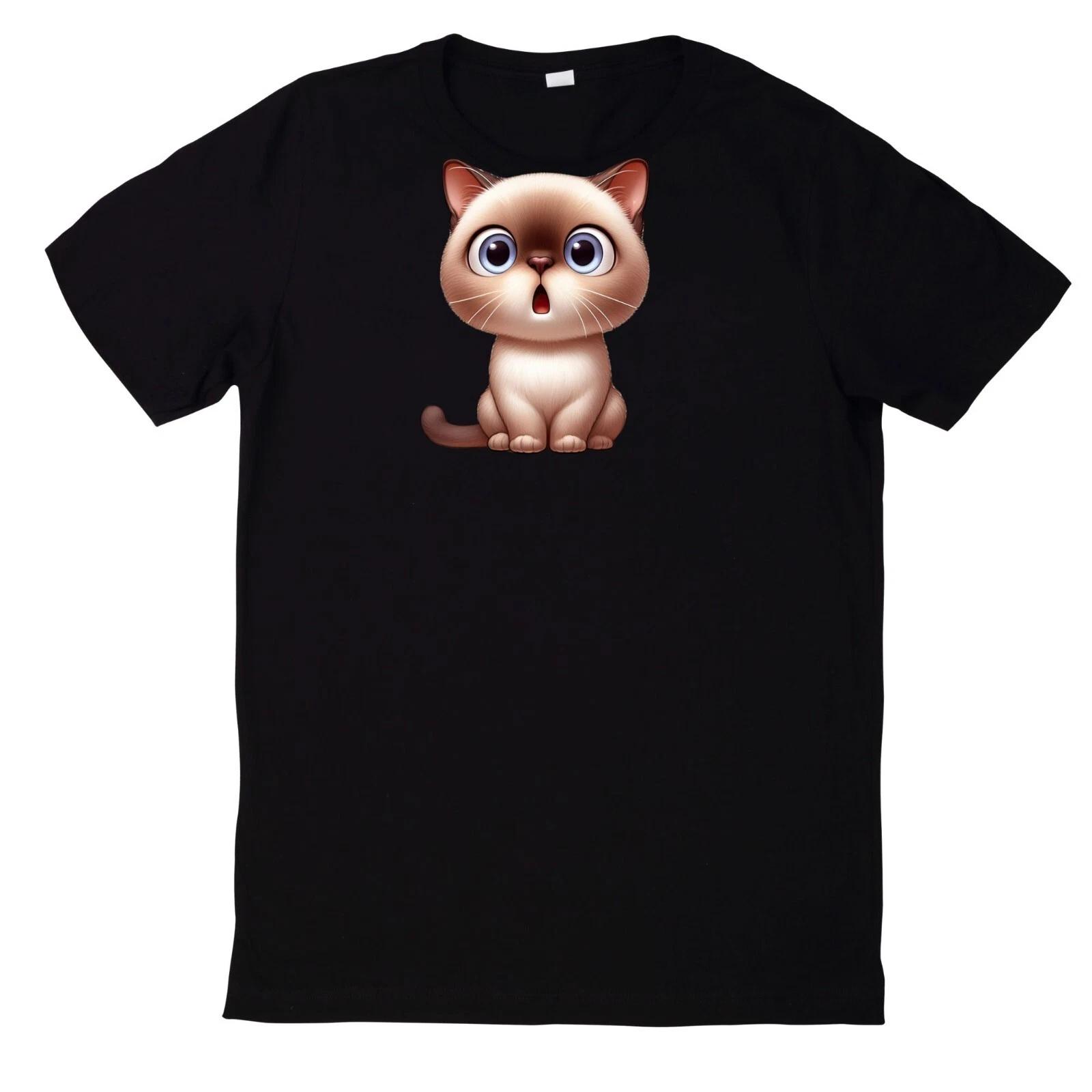 T-Shirt Lustige überraschte Katzen Motiv Baumwolle XXXL