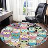 1pc Owl Pattern Office Round Area Rug, Indoor Mat Suitable For Office, Under Office Chairs Bedroom Living Room Home Decor, Room Deco