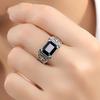 Black Zircon Men's Hip Hop Rings Adjustable Cross Ring Trend Open Ring  Daily Wear
