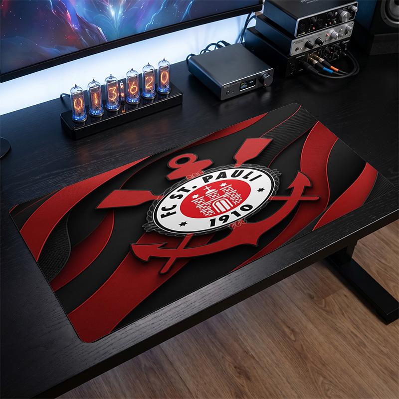 FC St. Pauli Football Print Large Mouse Pad, Anti-Slip Extended Gaming Desk Mat for Office Home