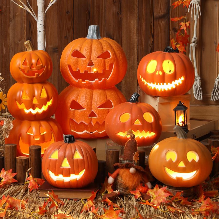 Luminous Large Halloween Pumpkin Lantern: Outdoor Decoration & Shopping Mall Display Props
