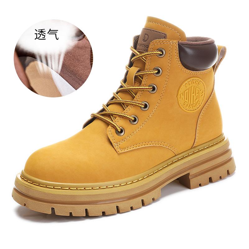 Haute couture rhubarb boots 2025 spring new versatile thick-soled Martin boots women's British style short boots women's leather boots women