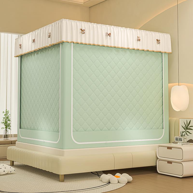 Blackout Anti-Fall Mosquito Net for Beds - Baby-Safe, Warm Bedroom Yurt Tent 
