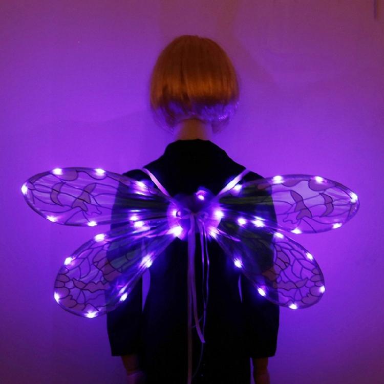 Zikadenflügel Libellenflügel Halloween-Kostüm Flügel Glitzernde Engelsflügel Leuchtende Elfenflügel Prinzessinnenflügel