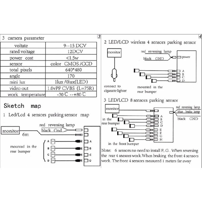 1Xprofessional Car Parking Sensor Buzzer 4 Sensors 13Mm Parktronic Original Flat