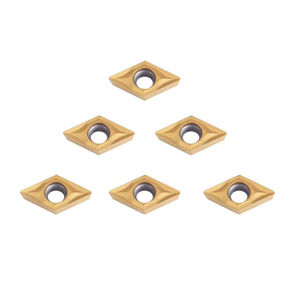 10pcs Diamond Shape CNC Carbide Insert Cutter Indexable Lathe Milling Inserts Turning Tools with Box DCMT070204 US735 DCMT51.51 for Steel