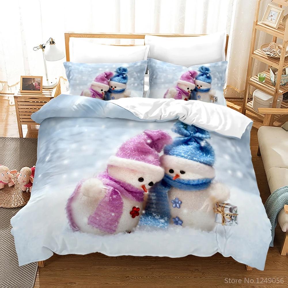 New Merry Christmas Printed 3d Bedding Set Boys/Girls/Adult Elegant Christmas Gift Twin Full Queen King Size for Bedroom Decors
