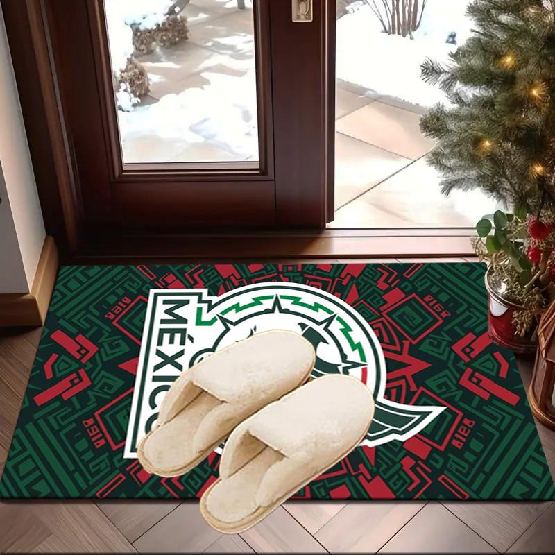 Mexico Football Crest Area Rug for Office, Chair Rug, Decorative Carpet Livingroom Mat, Large Size Fan gifts Christmas gifts