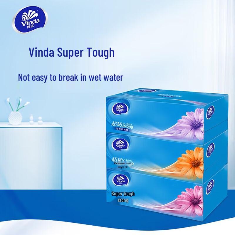 Vinda Ultra-Tough 3-Ply Facial Tissues & Penguin Wet Wipes Bundle