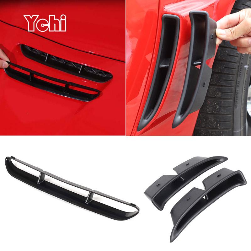 ABS Nero Per Chevrolet Corvette C6 2005-2013 Presa d'Aria Anteriore Cofano Auto Telaio Rivestimento Presa d'Aria Parafango Laterale Accessori di Ricambio per Auto