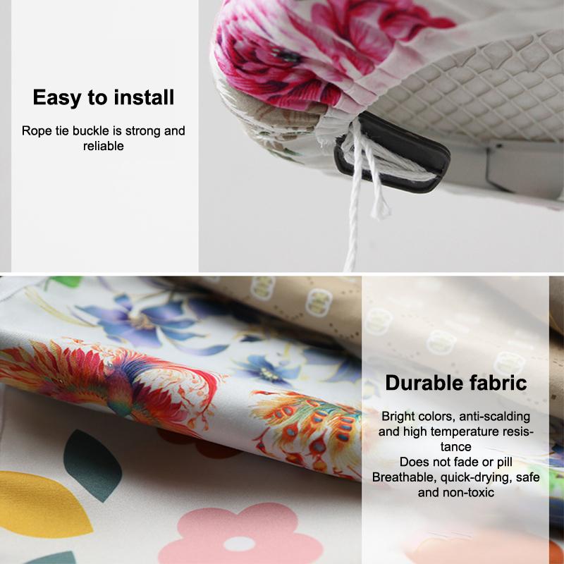 Ironing Board Cover Scorch Resistant Premium Cotton Padding Anti-Slip Washable Reusable Cover for Home Laundry Room Use