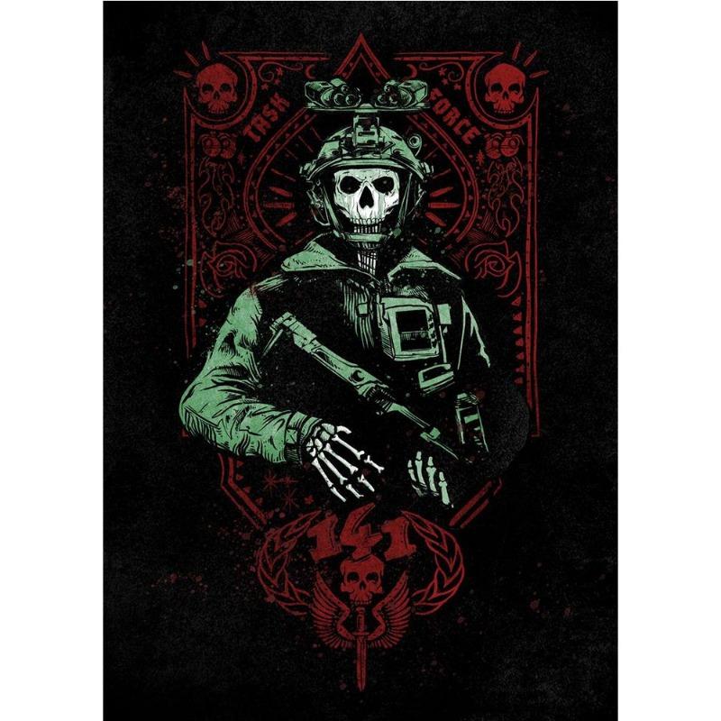 Mw ii cartel map posters canvas painting reaper Simon ghost riley map wall art book print for living room home decor