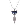 Stylish Womens Fox Charm Sweater Chain Necklace With Sparkling Crystal Accents And Alloy Material