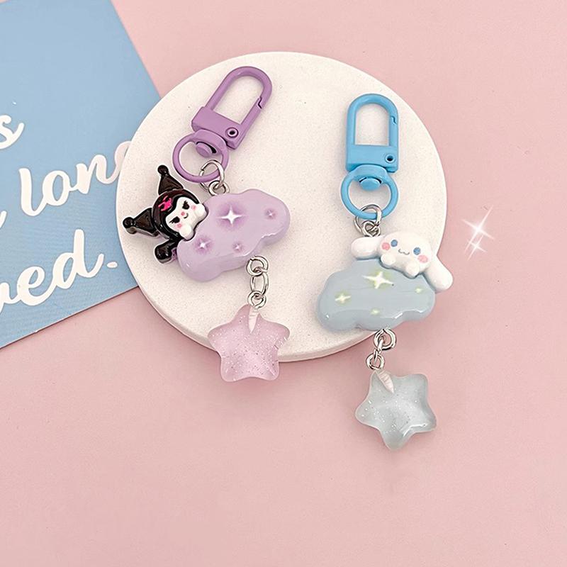 Cute Cloud Star Keychain Girls Cartoon Kawaii Key Chain For Women Couple Children Bag Charms Kpop Jewelry Key Accessories