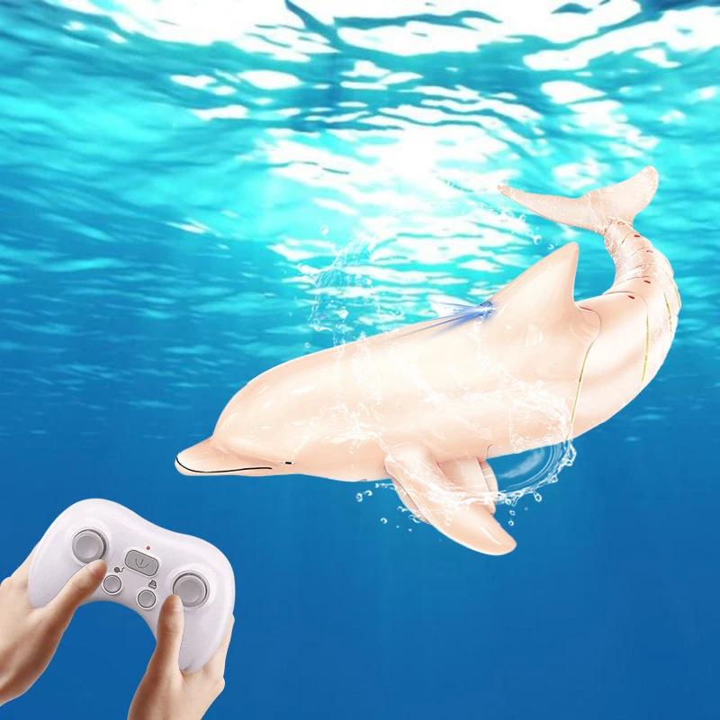 Ungiftiger Fernbedienungs-Delfin 2,4G Simulation RC Tiere Boot Spielzeug Elektrisches Funkgesteuertes Schiff Wasser Outdoor Spielzeug Für Kinder Kinder Geschenke