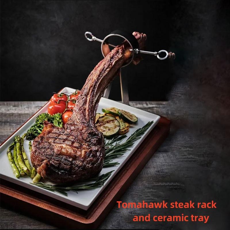 Spanish Ham Stand Solid Wood Cut Iberian Ham Special Stand Stainless Steel Stand Solid Wood Ham Rack Tomahawk Steak Plate