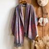 025 Imitation Cashmere Jacquard Scarf Shawl Fringed Retro Cashew Flower Ethnic Style Dual-use