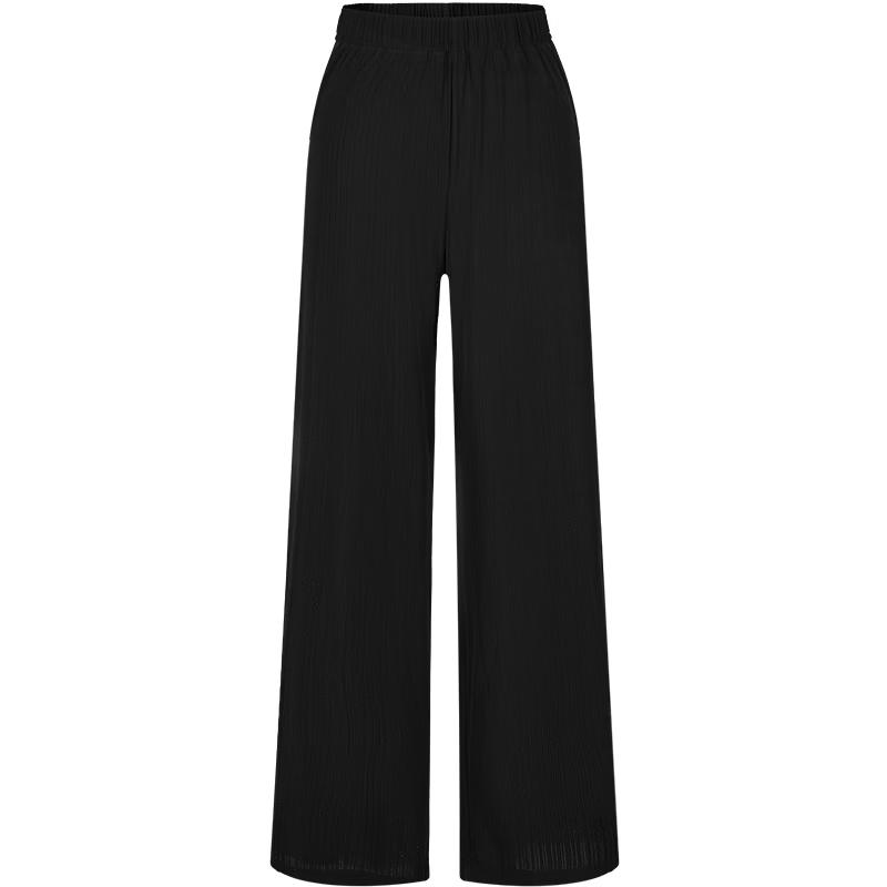 JZ Women s Minimalist Wide-Leg Casual Pants L однотонный черный
