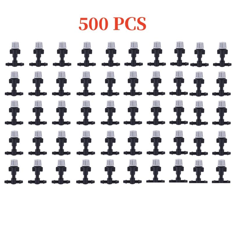 10-500pcs Atomization Nozzle Water Control Sprayer Micro Irrigation Plant Self Garden Mist Sprinkler With Tee For Greenhouse
