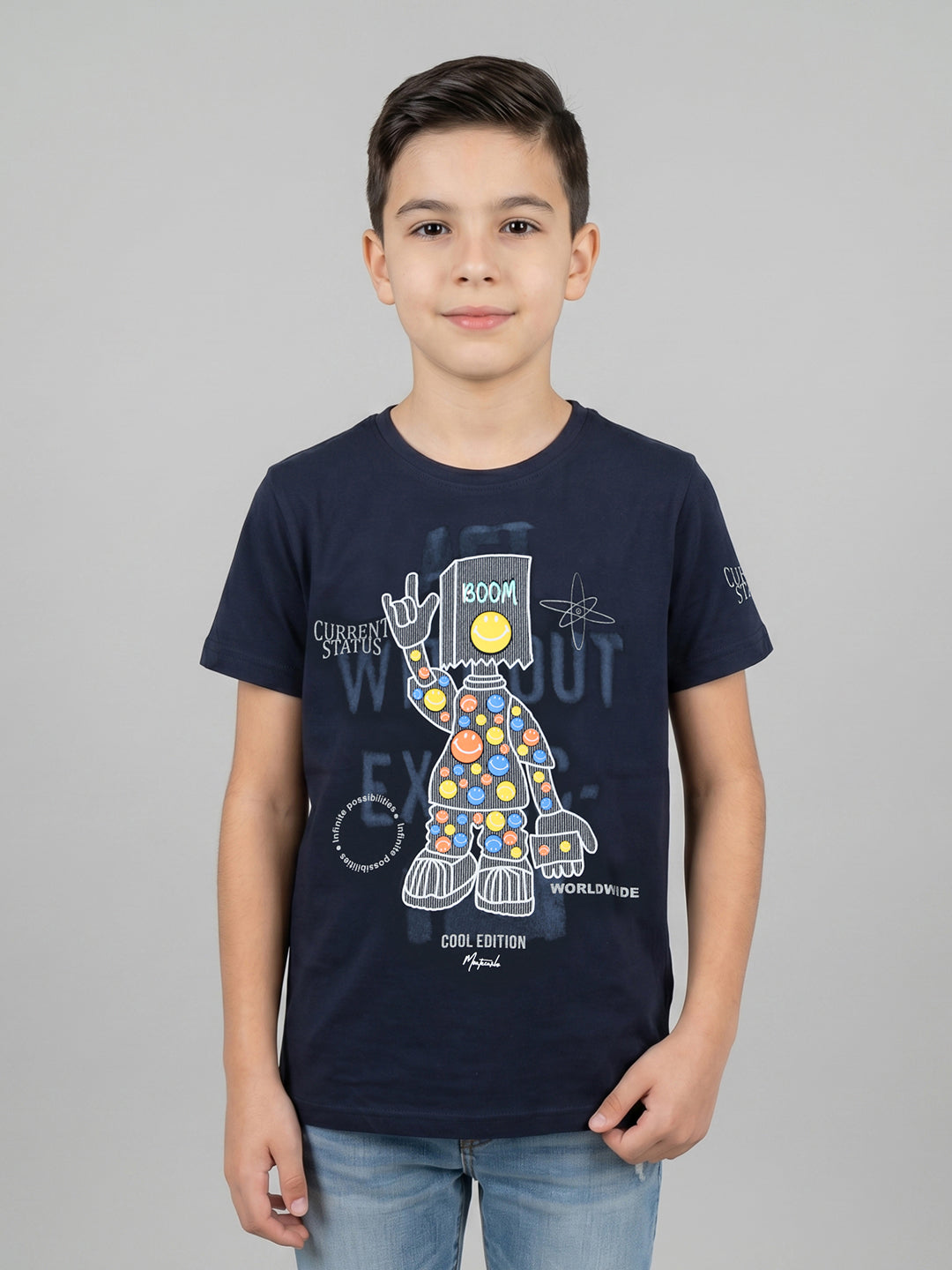 Monte Carlo Boy Regular Fit Navy Blue Tshirt 4-5 Years темно-синий