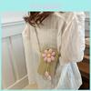 Adorable Floral Weave Bag For Women Trendy Summer Crossbody Phone Purse
