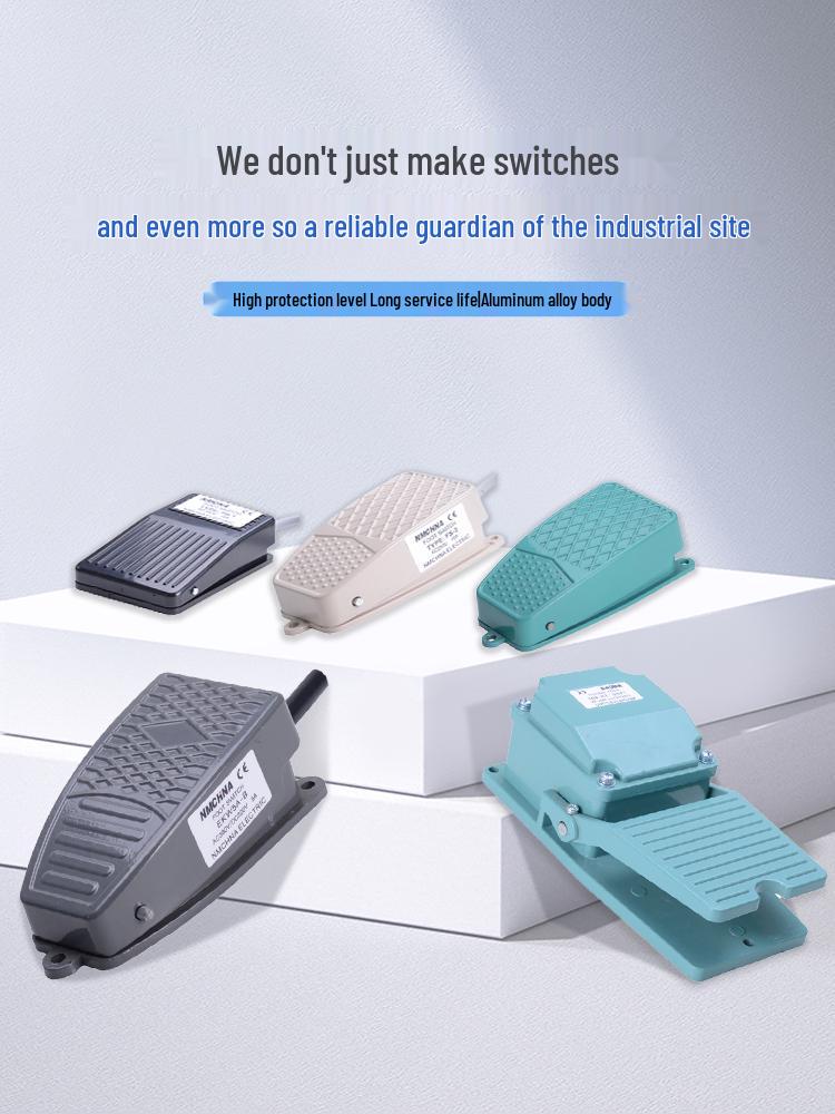 Self-Resetting TFS-201/EKW-B Foot Switch with Cable for Punch Press, 220V