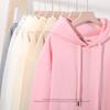 Unisex Long Sleeve Hooded Sweatshirt 350g Cotton Silk Blend Drop Shoulder Women's Blank Edition