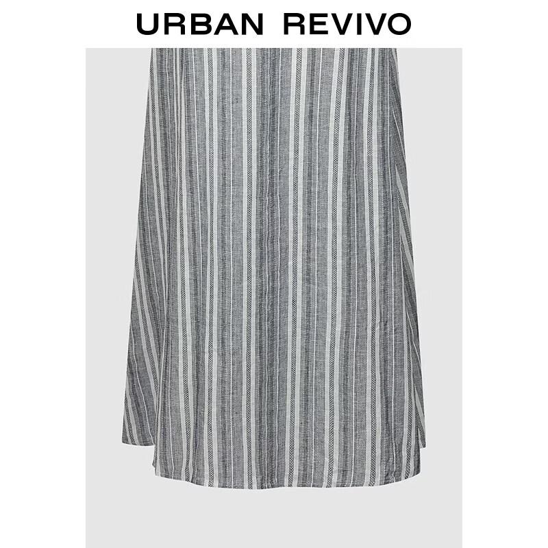 UR2026 Women's Casual Stripe Halter Neck Dress
