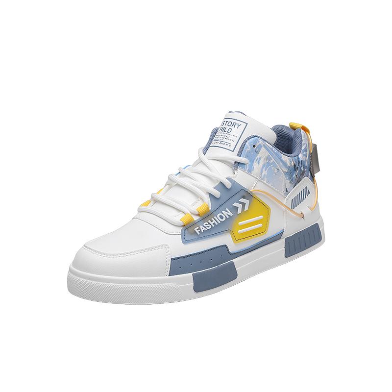 

2024 Fashion Men s Trending High Top Skateboarding Shoes Male Casual Cool Street Style Shoes Sneakers for Teens 47 белый