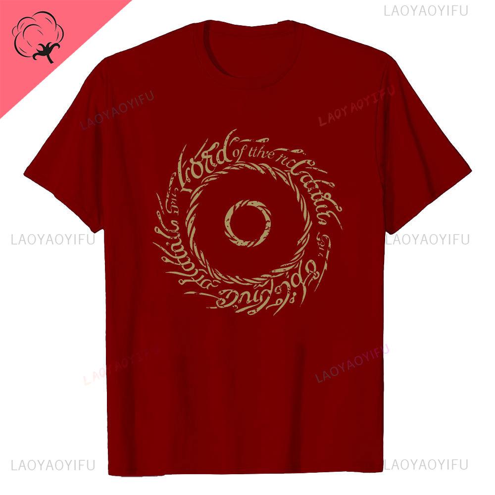 New Lord of The Ring TShirt White Man Cute Loose Streetwear Harajuku Black for Men Ventilate Oneck Casual Unique Tshirt Tops