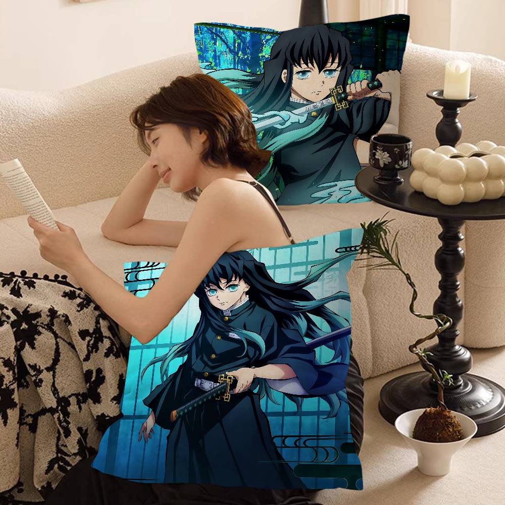 Muichiro Tokito Anime Cushion Cover Pillow Cover Decor Pillowcase Printed Cushion Case For Couch