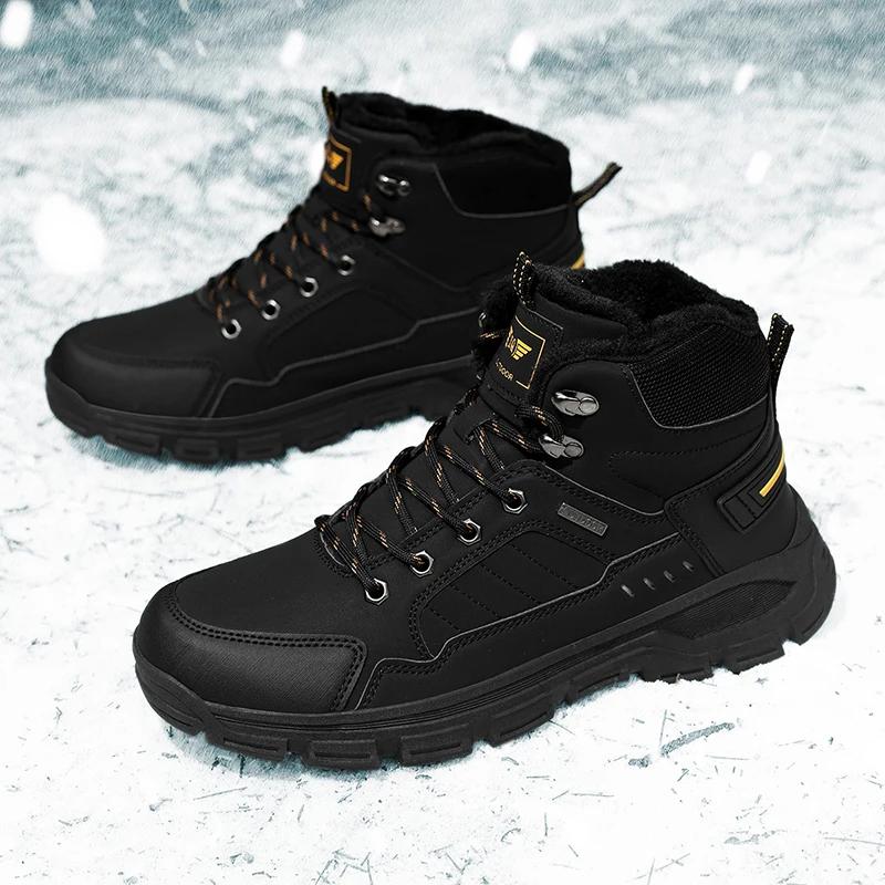 Men Winter Snow Boots Super Warm Plus Men Hiking Shoes High Quality Waterproof Leather Men's Shoes Outdoor Ankle Boots Sneakers