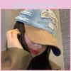 Fashionable Denim Distressed Baseball Hat For Adults With Design Embroidered
