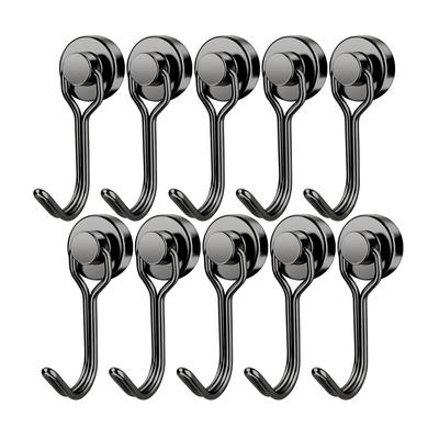 Magnetic Hooks Heavy Duty Magnetic Swivel Hooks Cruise Black Strong Neodymium Magnet Hook for Refrigerator, Grill, Locker