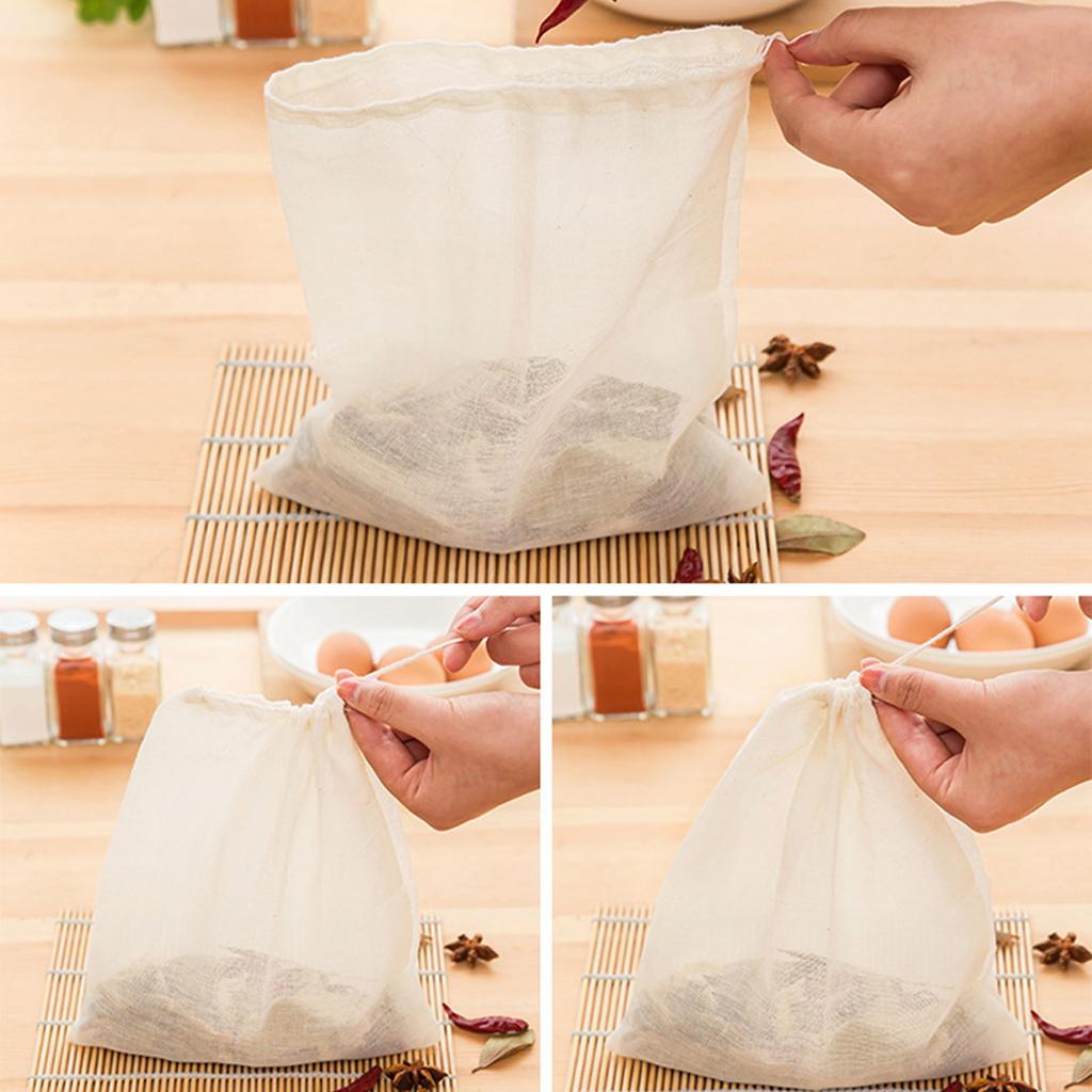 Drawstring Filter Bags Multifunctional Medium Capacity Spice Filter Bags for Cooking Straining